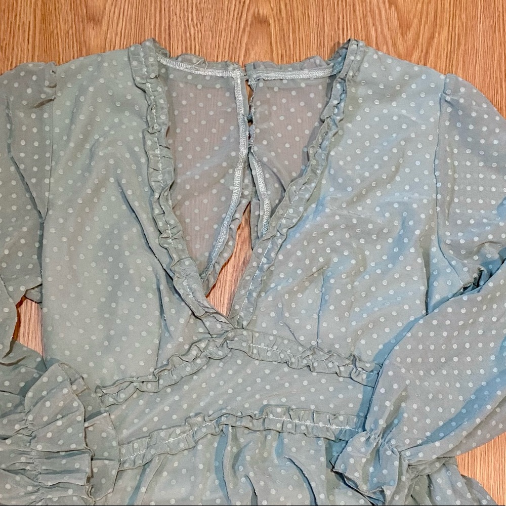 Mint Ruffle Mini Dress - Picture 6 of 7